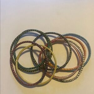 Colorful Striped Bangles Set